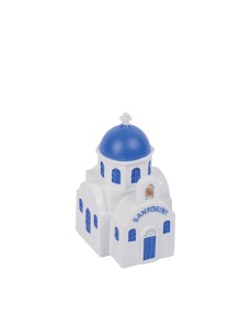  Santorini Blue-Domed Church Ornament