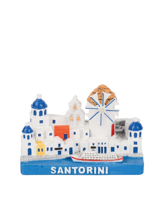 Santorini Miniature Decoration with Windmill and Ship