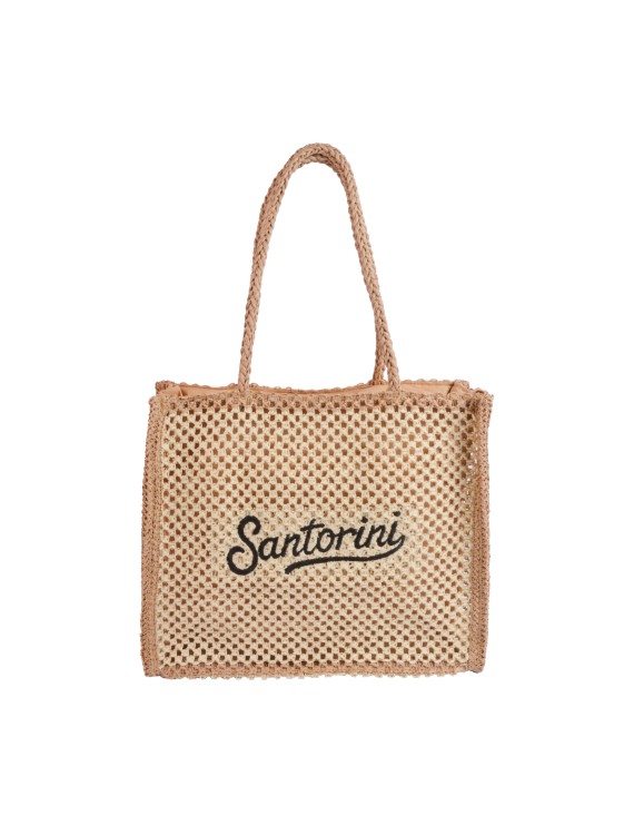 Handmade Santorini Two-Tone Open-Weave Straw Shoulder Bag