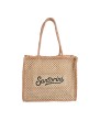 Handmade Santorini Two-Tone Open-Weave Straw Shoulder Bag