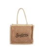 Handmade Santorini Two-Tone Open-Weave Straw Shoulder Bag